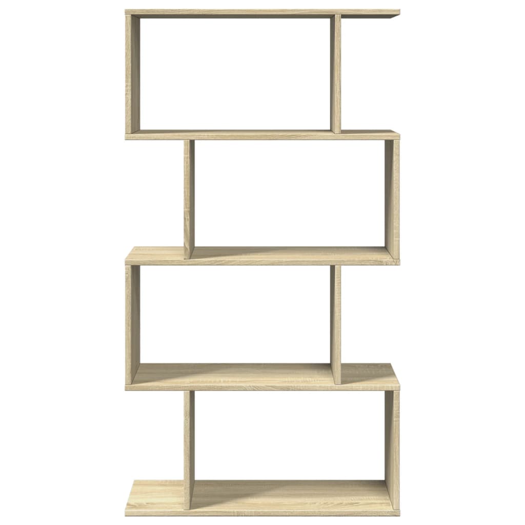 vidaXL Room Divider Bookcase 4-Tier Sonoma Oak 70x24x129 cm Engineered Wood 5