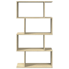 vidaXL Room Divider Bookcase 4-Tier Sonoma Oak 70x24x129 cm Engineered Wood 5