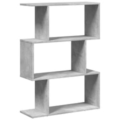 vidaXL Room Divider Bookcase 3-Tier Concrete Grey 70x24x97 cm Engineered Wood 2