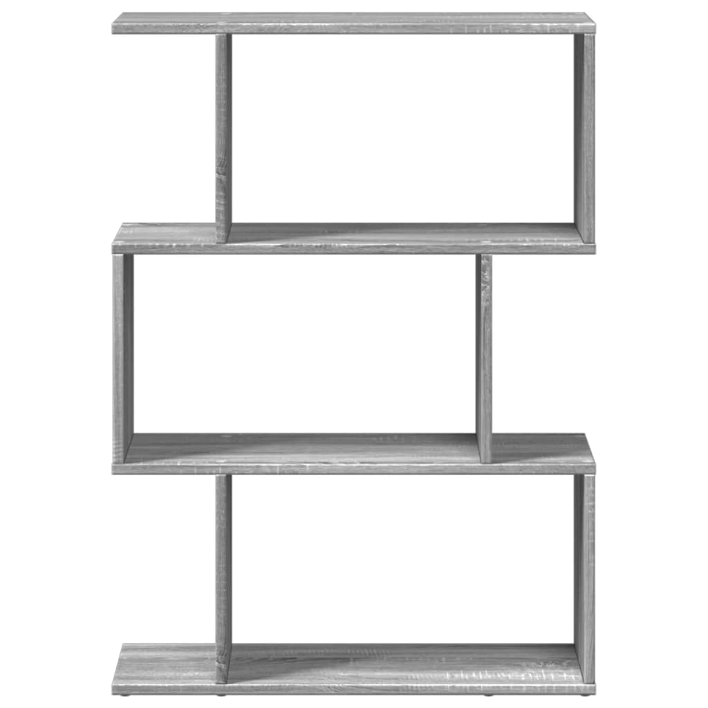 vidaXL Room Divider Bookcase 3-Tier Grey Sonoma 70x24x97 cm Engineered Wood 3