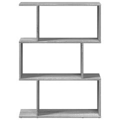 vidaXL Room Divider Bookcase 3-Tier Grey Sonoma 70x24x97 cm Engineered Wood 3
