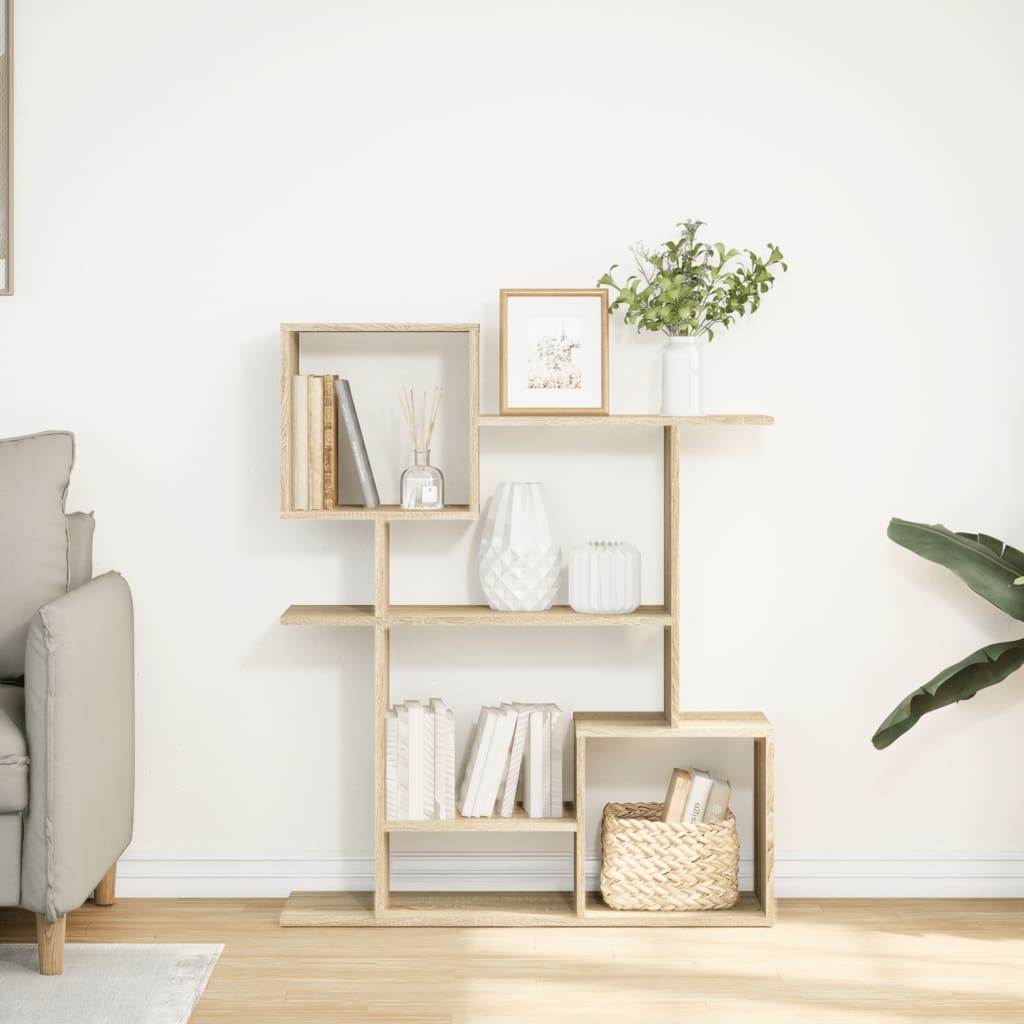 vidaXL Room Divider Bookcase Sonoma Oak 92x29x112 cm Engineered Wood 3