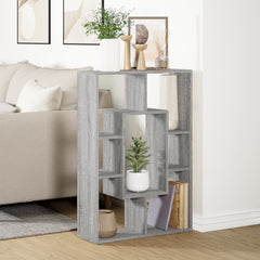 vidaXL Bookcase Grey Sonoma 63x20x90 cm Engineered Wood 4