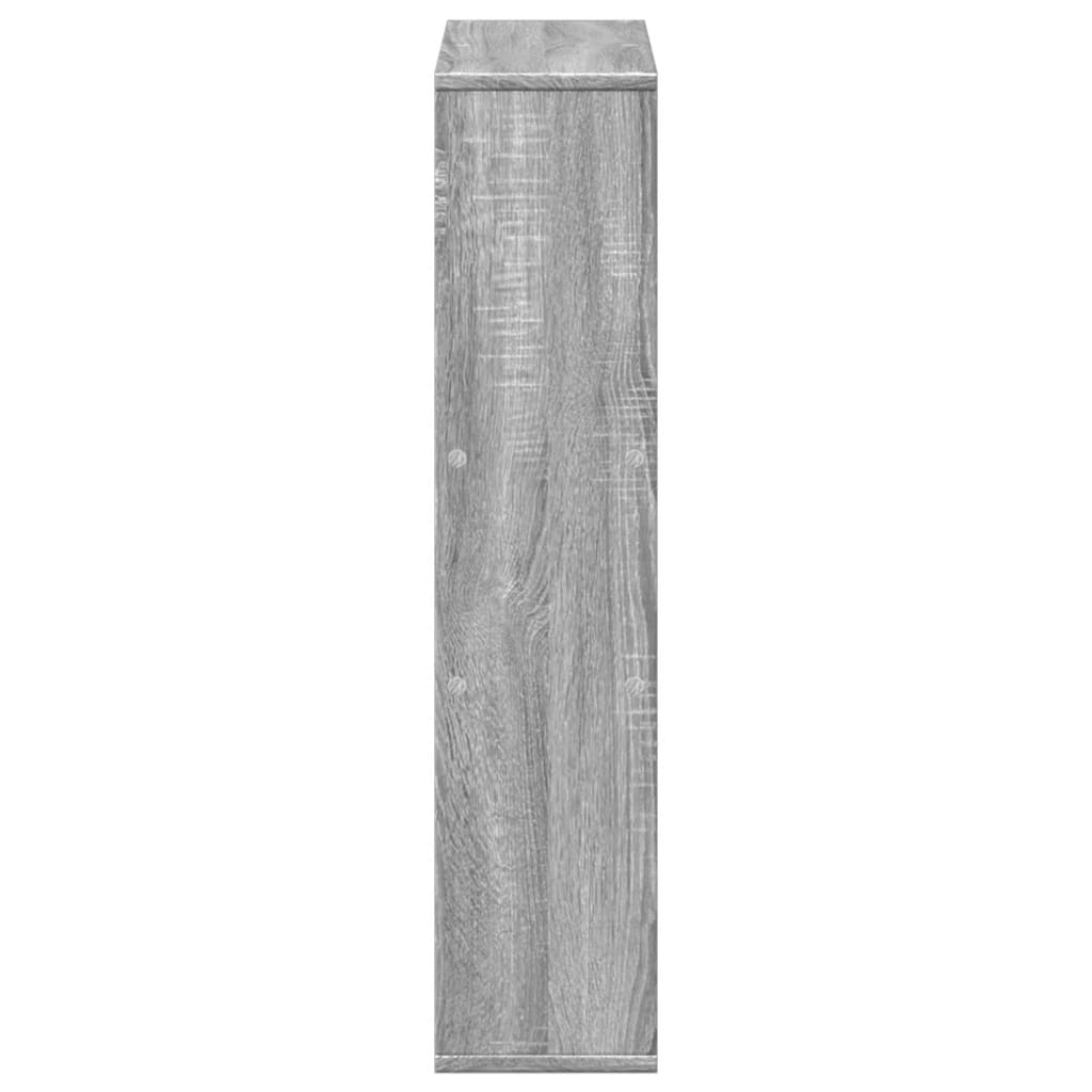 vidaXL Bookcase Grey Sonoma 63x20x90 cm Engineered Wood 6