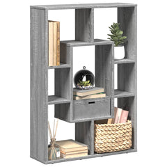 vidaXL Bookcase Grey Sonoma 63x20x90 cm Engineered Wood 1