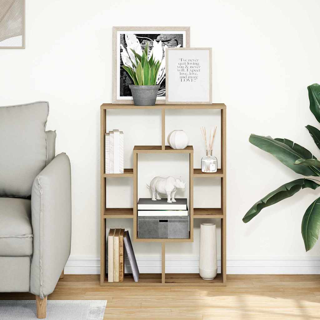 vidaXL Bookcase Artisian Oak 63x20x90 cm Engineered Wood 4