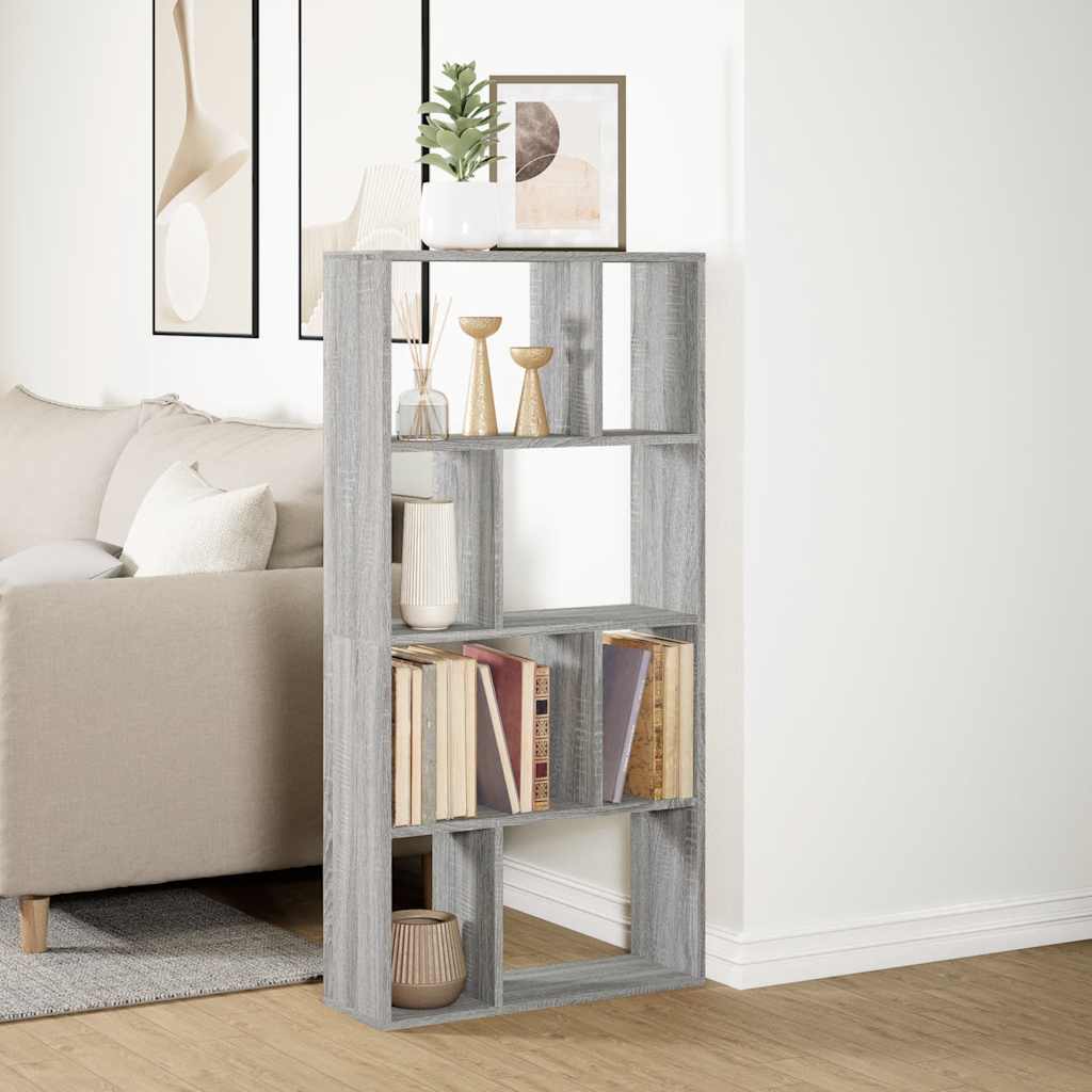 vidaXL Bookcase Grey Sonoma 60x20x120,5 cm Engineered Wood 4