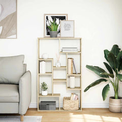 vidaXL Bookcase Sonoma Oak 72x20x120,5 cm Engineered Wood 3