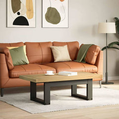 Coffee Table NOAIN 119 x 60 x 40 cm Solid Pine Wood Natural U shape