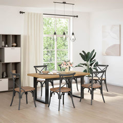vidaXL Dining Table NOAIN U-Shaped Legs 160x90x75 cm Solid Wood Pine 1