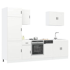 7 Piece Kitchen Cabinet Set "Porto" Engineered Wood White