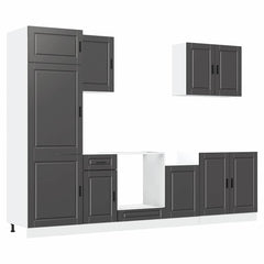 7 Piece Kitchen Cabinet Set "Porto" Engineered Wood Black