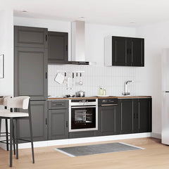 7 Piece Kitchen Cabinet Set "Porto" Engineered Wood Black