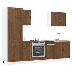 7 Piece Kitchen Cabinet Set "Porto" Engineered Wood Brown oak