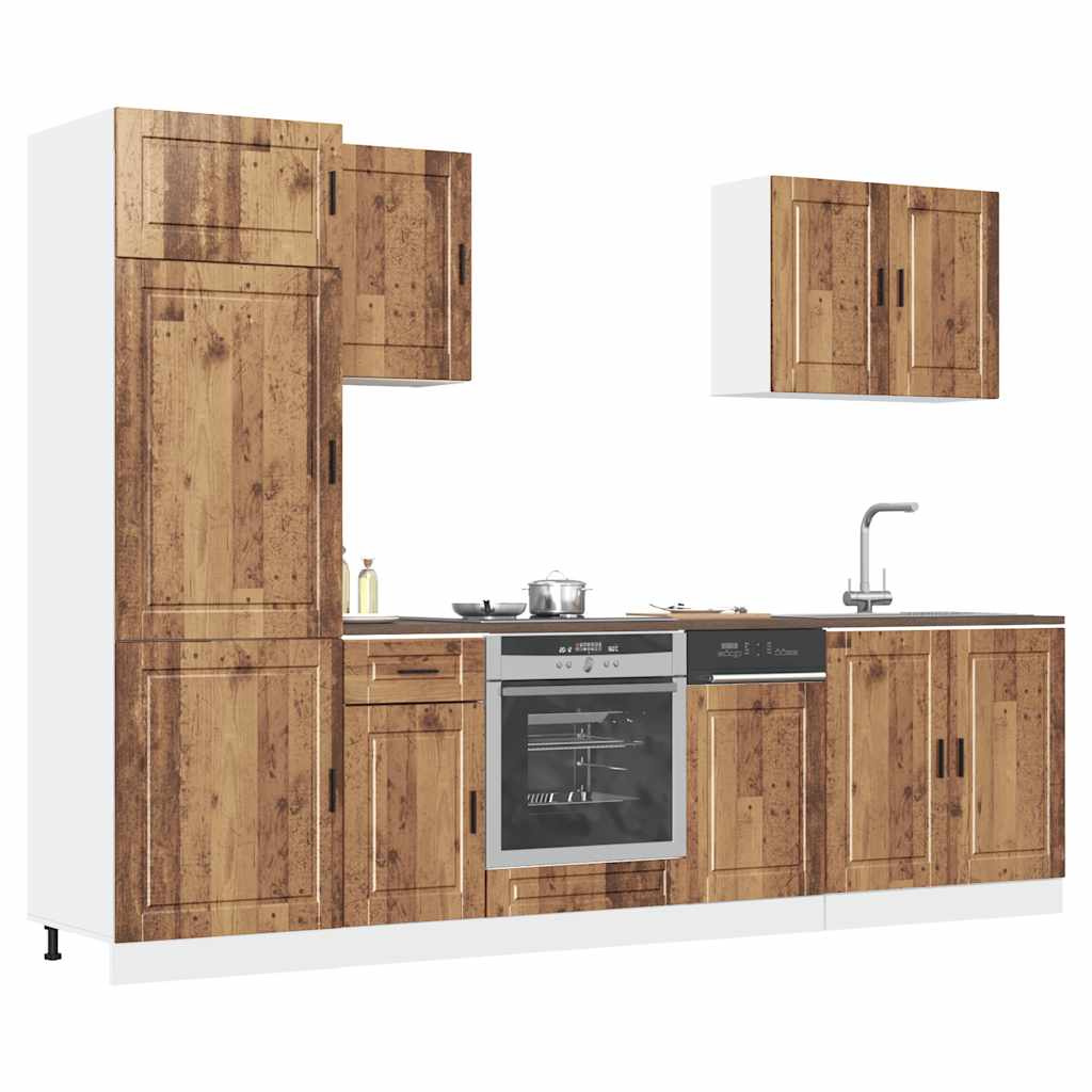 7 Piece Kitchen Cabinet Set "Porto" Engineered Wood Old wood