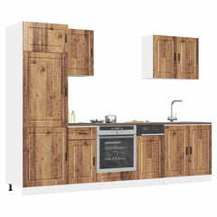 7 Piece Kitchen Cabinet Set "Porto" Engineered Wood Old wood