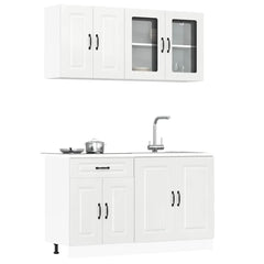 4 Piece Kitchen Cabinet Set "Kalmar" Engineered Wood High gloss white