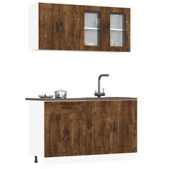 4 Piece Kitchen Cabinet Set "Kalmar" Engineered Wood Smoked oak