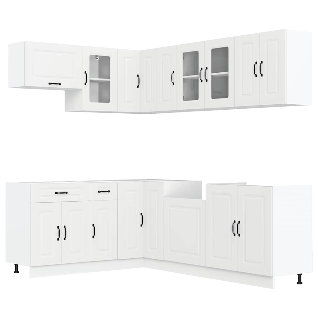 11 Piece Kitchen Cabinet Set "Kalmar" Engineered Wood White