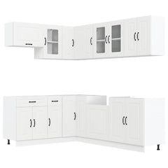11 Piece Kitchen Cabinet Set "Kalmar" Engineered Wood White