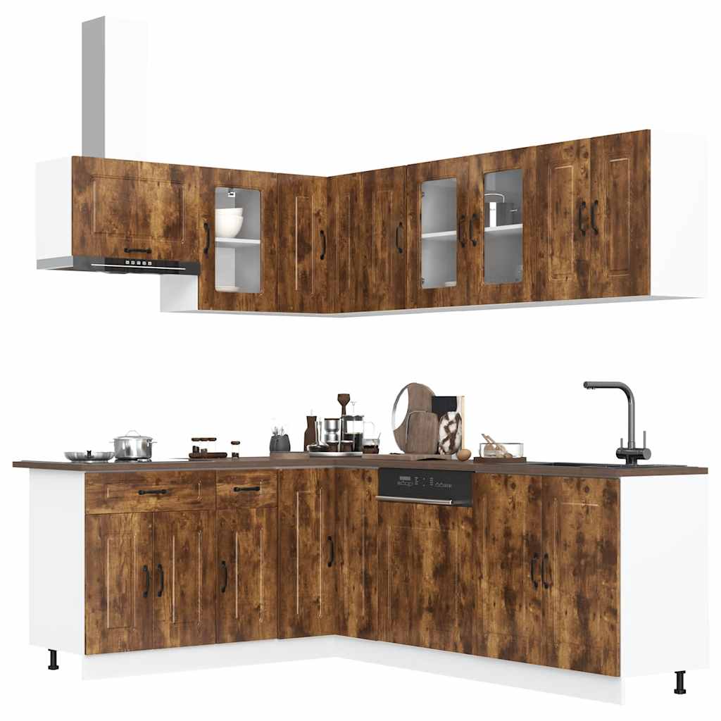 11 Piece Kitchen Cabinet Set "Kalmar" Engineered Wood Smoked oak