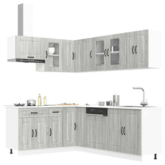 11 Piece Kitchen Cabinet Set "Kalmar" Engineered Wood Grey sonoma