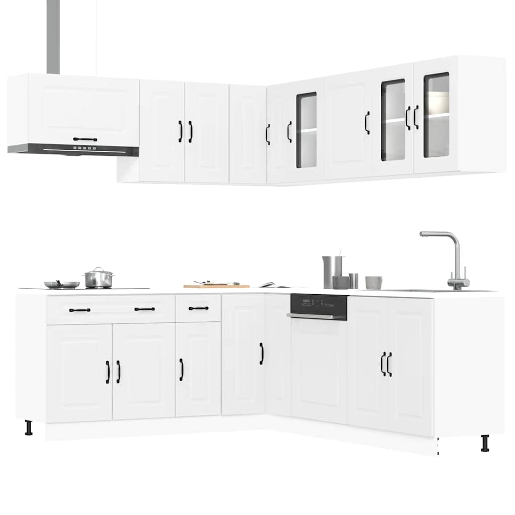 11 Piece Kitchen Cabinet Set "Kalmar" Engineered Wood White