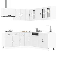 11 Piece Kitchen Cabinet Set "Kalmar" Engineered Wood White