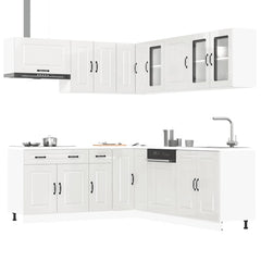 11 Piece Kitchen Cabinet Set "Kalmar" Engineered Wood High gloss white