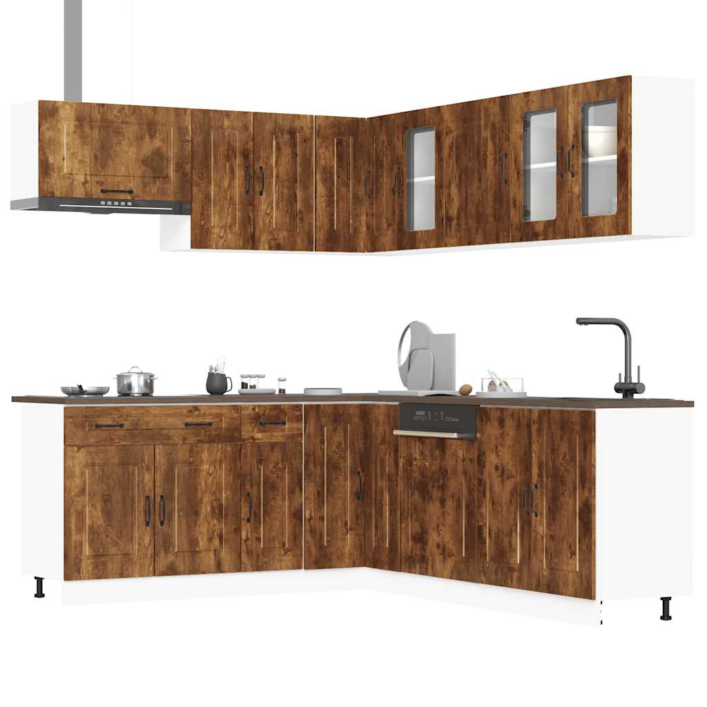 11 Piece Kitchen Cabinet Set "Kalmar" Engineered Wood Smoked oak