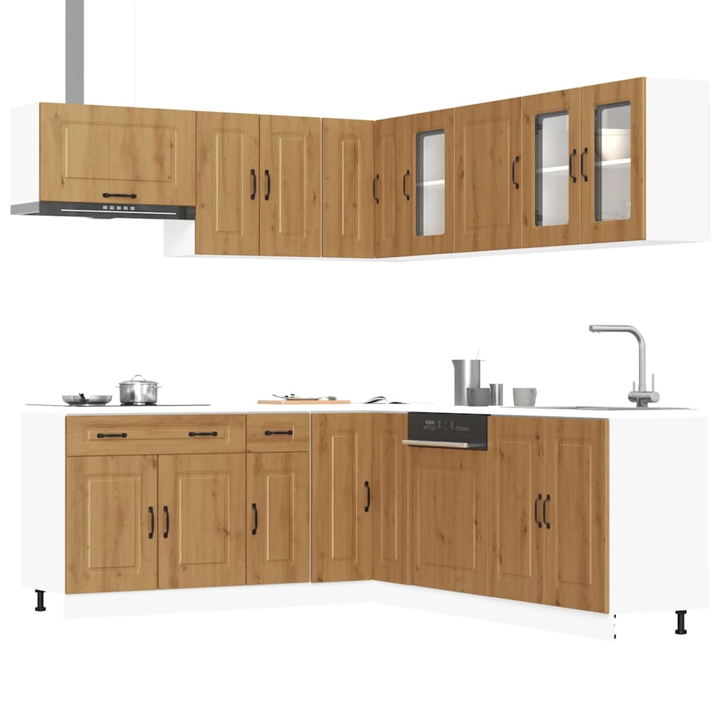11 Piece Kitchen Cabinet Set "Kalmar" Engineered Wood Artisian oak