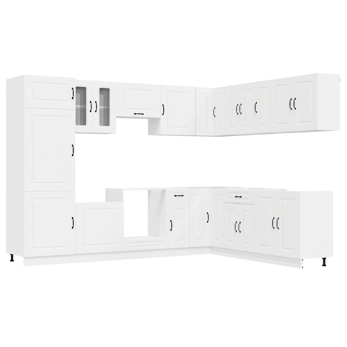 14 Piece Kitchen Cabinet Set "Kalmar" Engineered Wood White