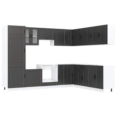 14 Piece Kitchen Cabinet Set "Porto" Engineered Wood Black