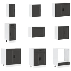 14 Piece Kitchen Cabinet Set "Porto" Engineered Wood Black