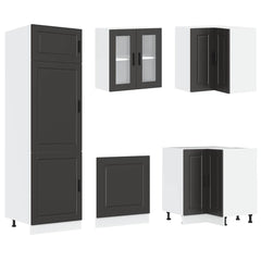 14 Piece Kitchen Cabinet Set "Porto" Engineered Wood Black