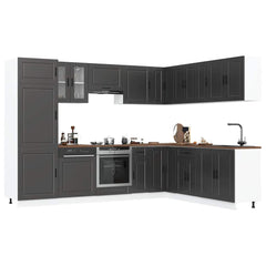 14 Piece Kitchen Cabinet Set "Porto" Engineered Wood Black