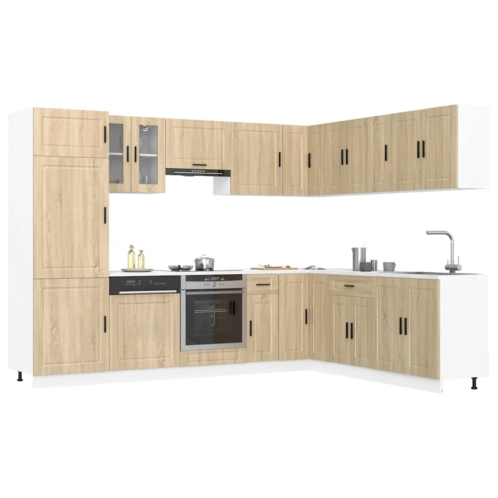 14 Piece Kitchen Cabinet Set "Porto" Engineered Wood Sonoma oak