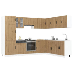 14 Piece Kitchen Cabinet Set "Porto" Engineered Wood Artisan oak