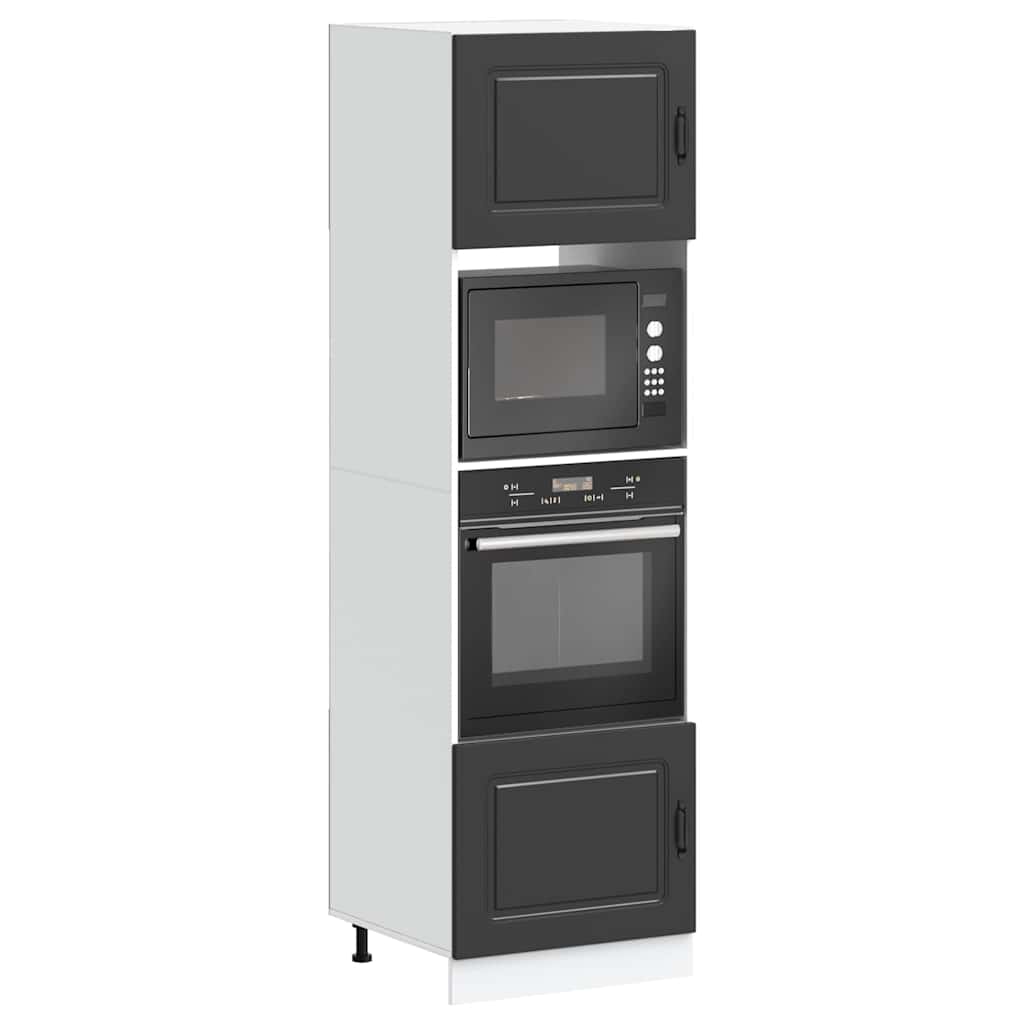 Kitchen Base Cabinet "Kalmar" Engineered Wood Black 1x oven cabinet 60 cm wide 207 cm high