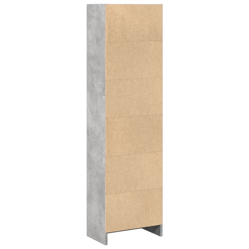 vidaXL Bookcase Concrete Grey 40x24x143 cm Engineered Wood 5