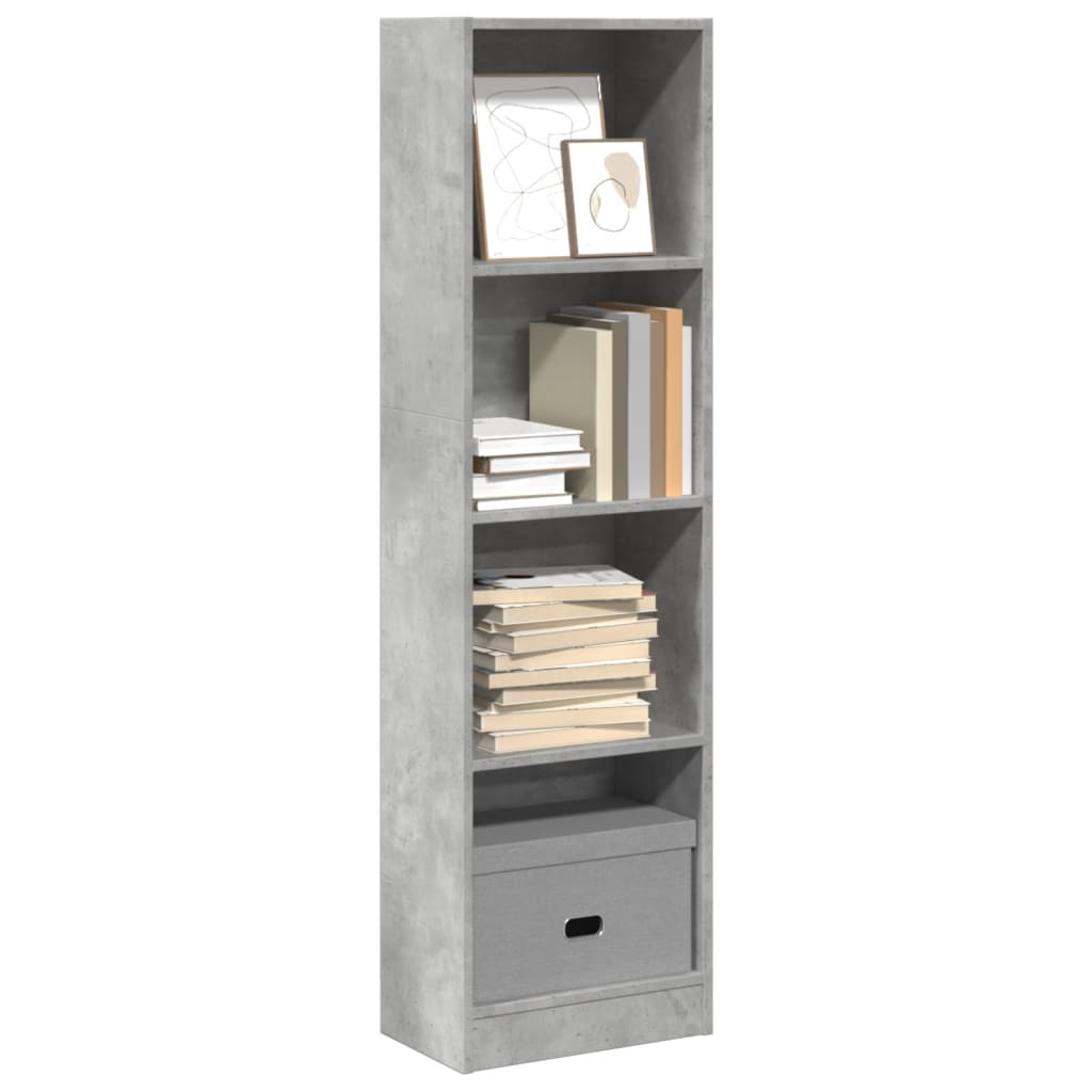 vidaXL Bookcase Concrete Grey 40x24x143 cm Engineered Wood 1