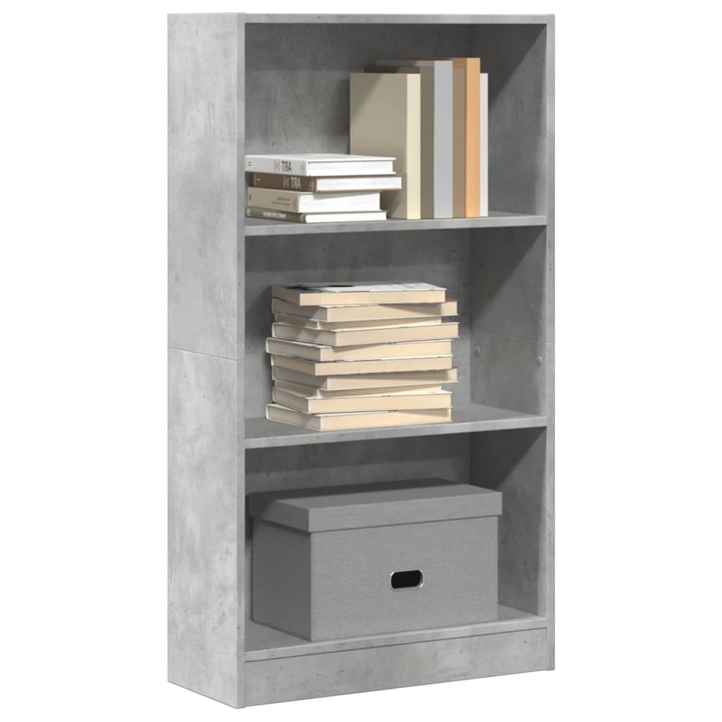 vidaXL Bookcase Concrete Grey 60x24x109 cm Engineered Wood 1