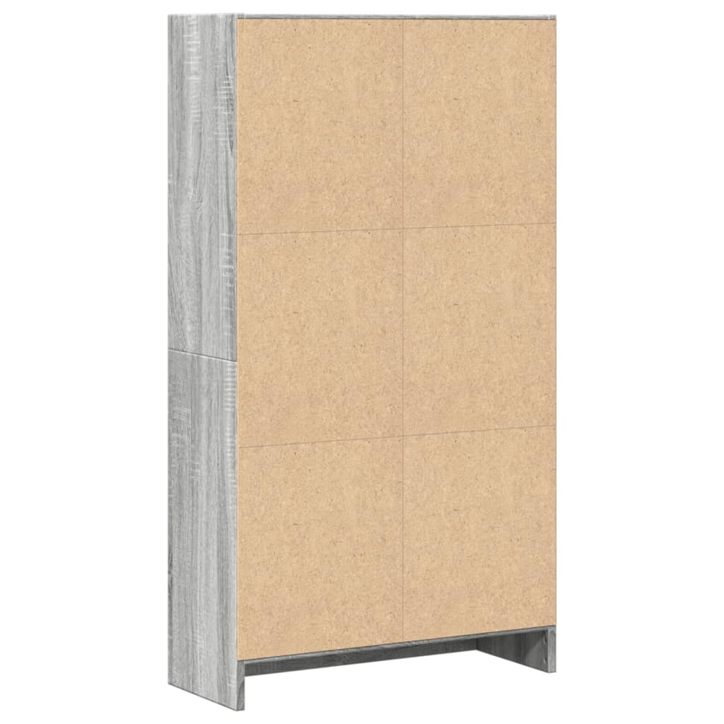 vidaXL Bookcase Grey Sonoma 60x24x109 cm Engineered Wood 5