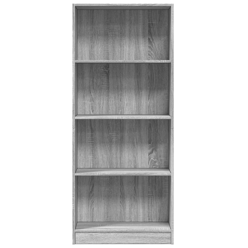 vidaXL Bookcase Grey Sonoma 60x24x143 cm Engineered Wood 4