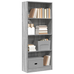 vidaXL Bookcase Grey Sonoma 60x24x143 cm Engineered Wood 1