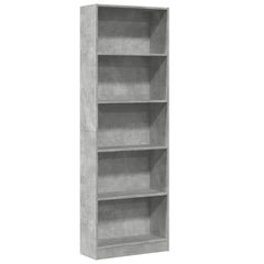 vidaXL Bookcase Concrete Grey 60x24x176 cm Engineered Wood 2