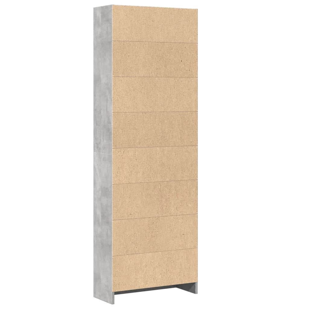 vidaXL Bookcase Concrete Grey 60x24x176 cm Engineered Wood 5