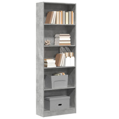 vidaXL Bookcase Concrete Grey 60x24x176 cm Engineered Wood 1