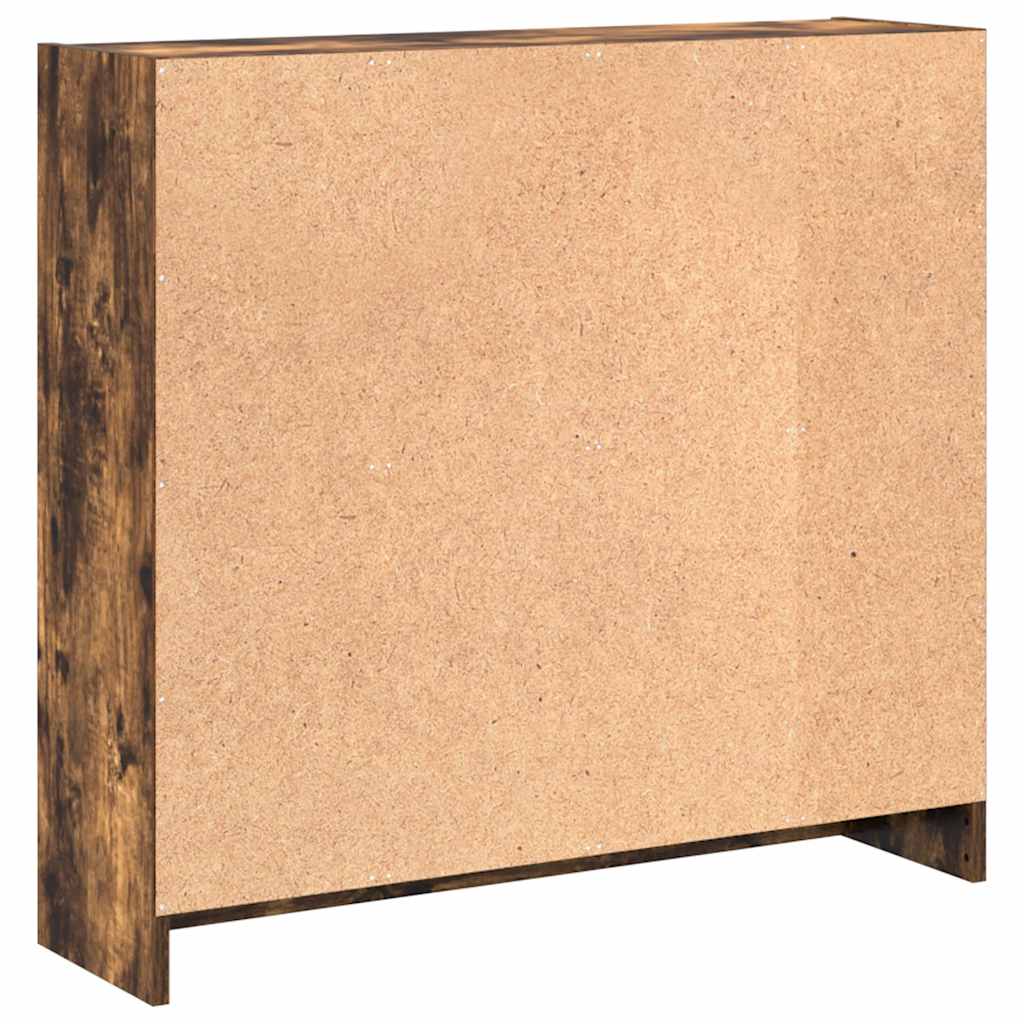 vidaXL Bookcase Smoked Oak 80x24x76 cm Engineered Wood 5