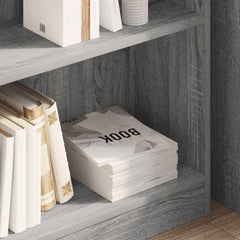 vidaXL Bookcase Grey Sonoma 80x24x76 cm Engineered Wood 3
